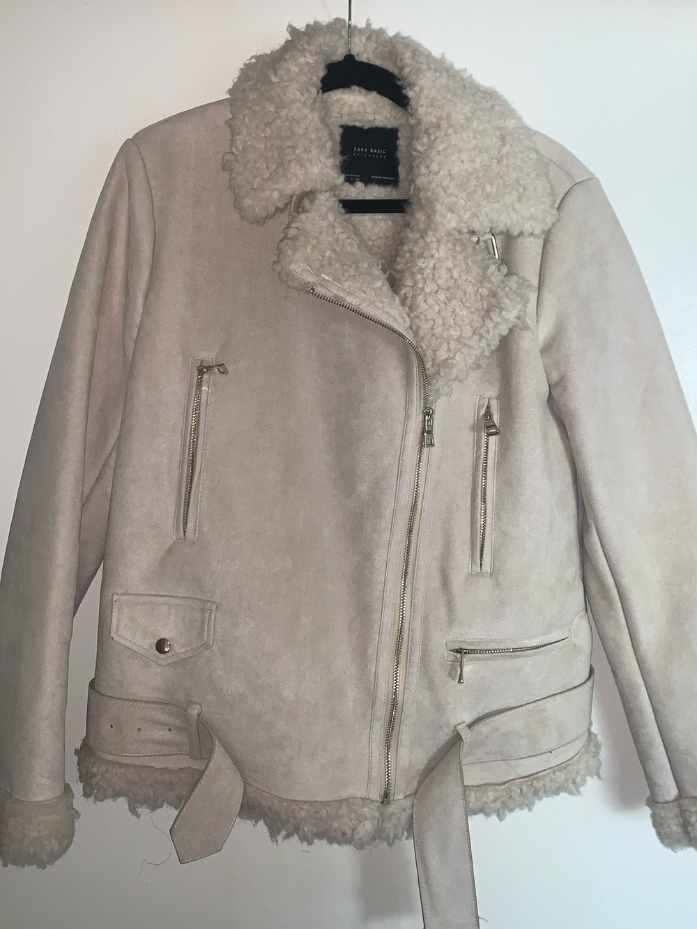 Zara Cream Faux Shearling Jacket